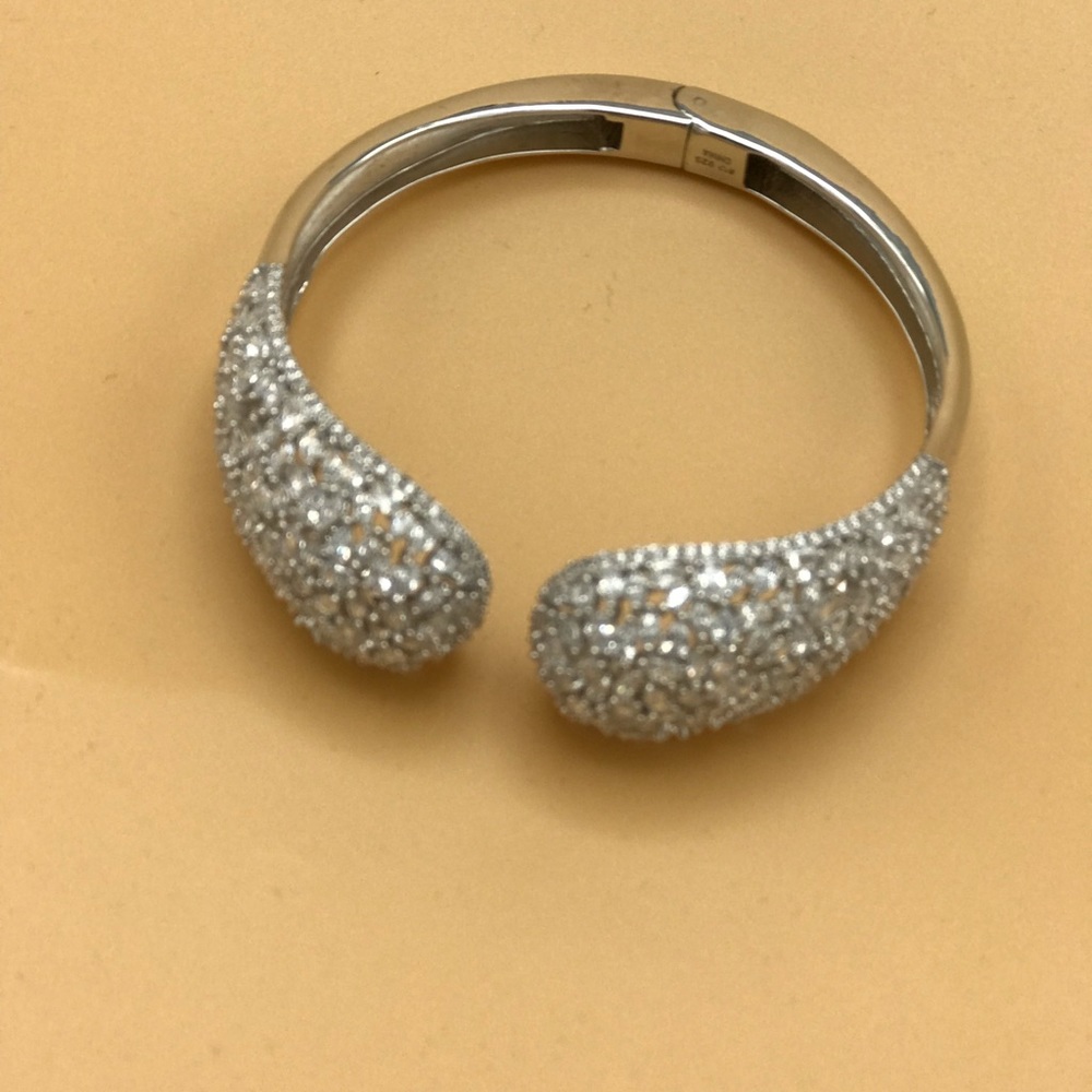 Sterling Silver White Diamond Simulant Bracelet